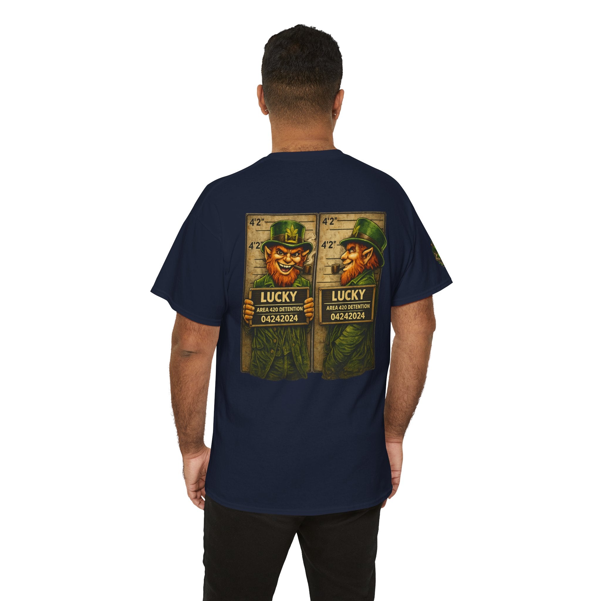 A420: Lucky Leprechaun Mugshot T‑Shirt